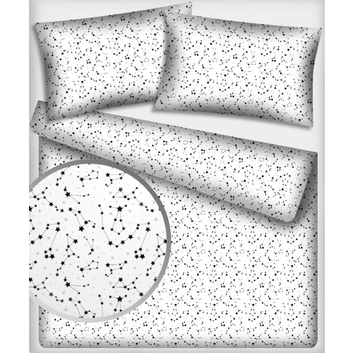 Komplet Pościeli z Bawełny 140x200 gwiazdy